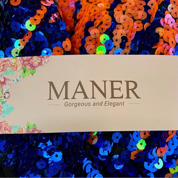 New Maner Colorful Sequined Pencil Mini Skirt Size S Pull On - Picture 6 of 10